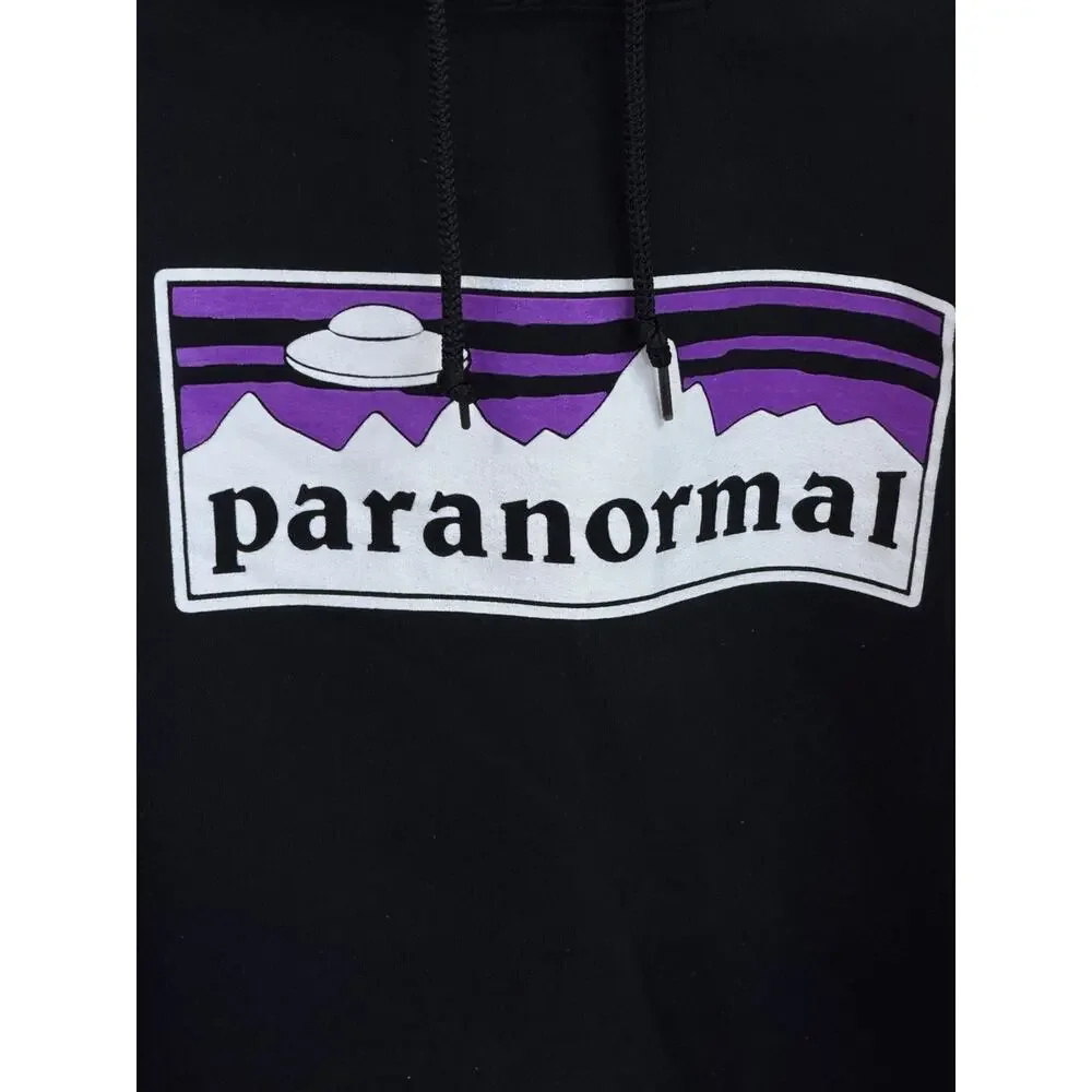 Black with Purple Paranormal Graphic on Gildan Hoodie Size 2XL - Picture 2 of 6